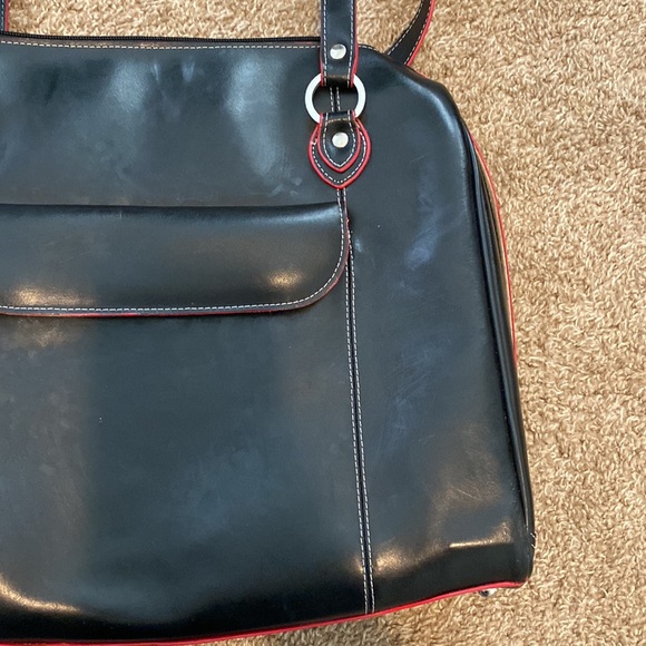 McKlein Black and Red Laptop Briefcase Bag - Picture 3 of 12